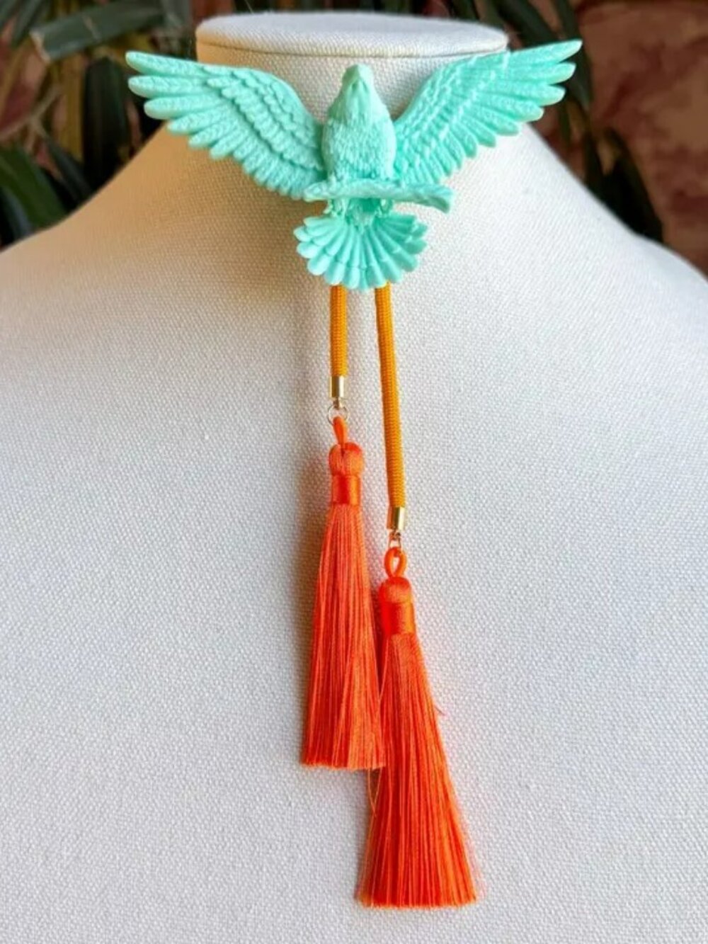 Rahya Eagle Bolo Turquoise with Golden Yellow & Orange NEW